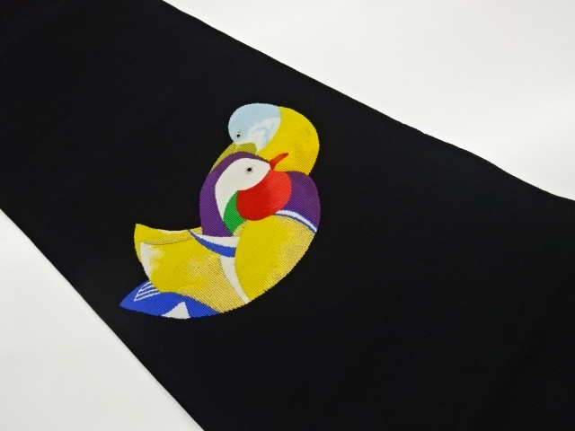 JAPANESE NAGOYA OBI / WOVEN MANDARIN DUCK